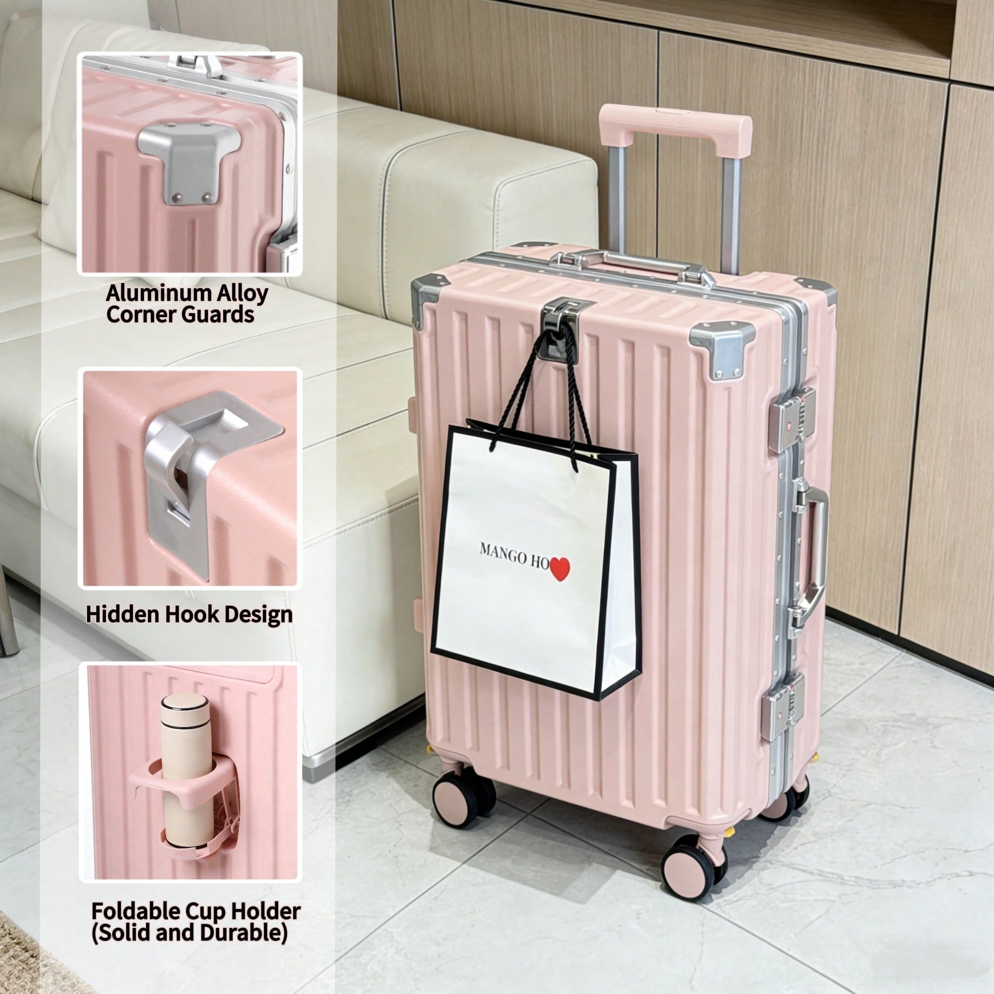 Aluminum Frame Carry On Luggage - Valise cabine 20 pouces approuvée par