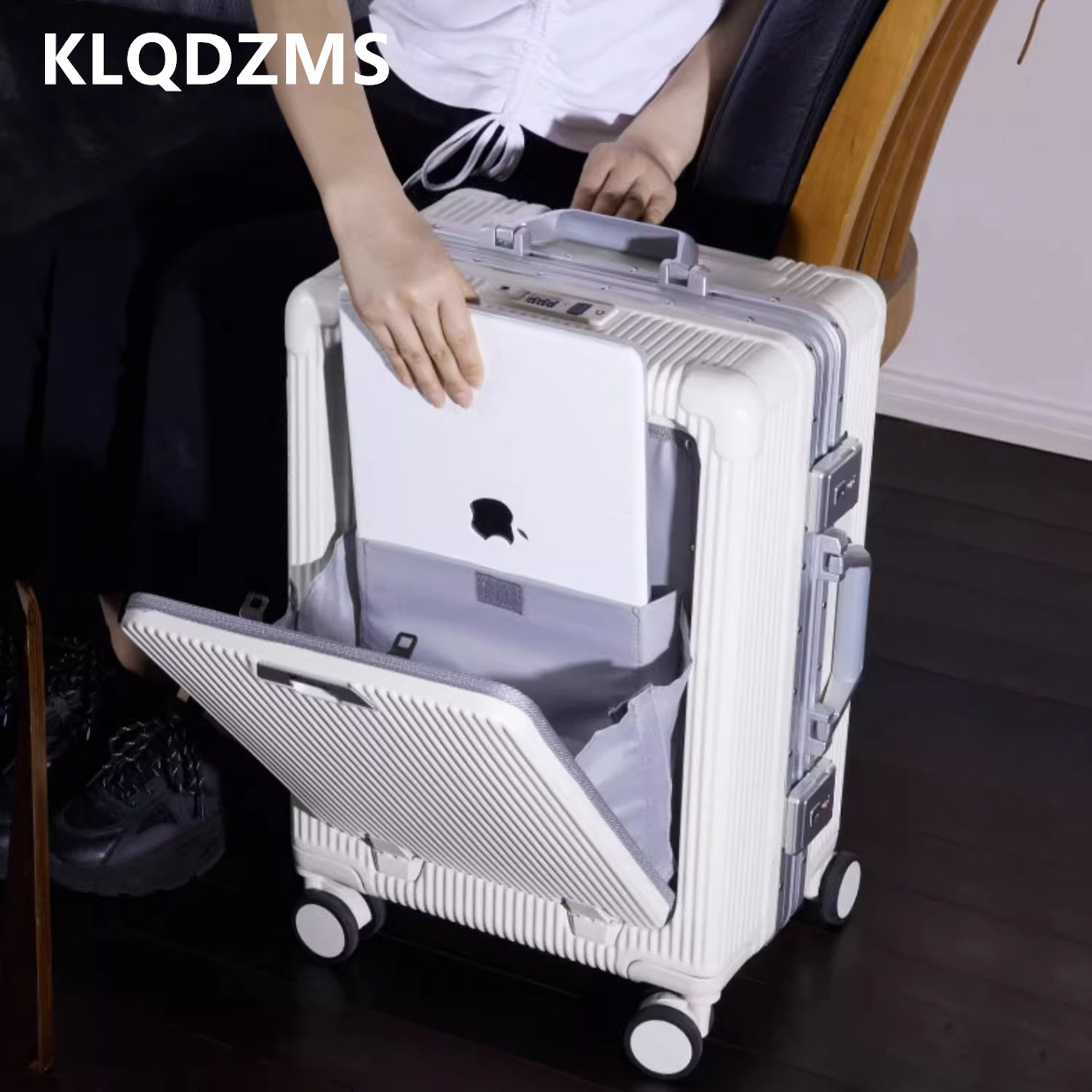 Front Opening Laptop Luggage 24 Inch - KLQDZMS Valise de voyage multifonctionnelle à