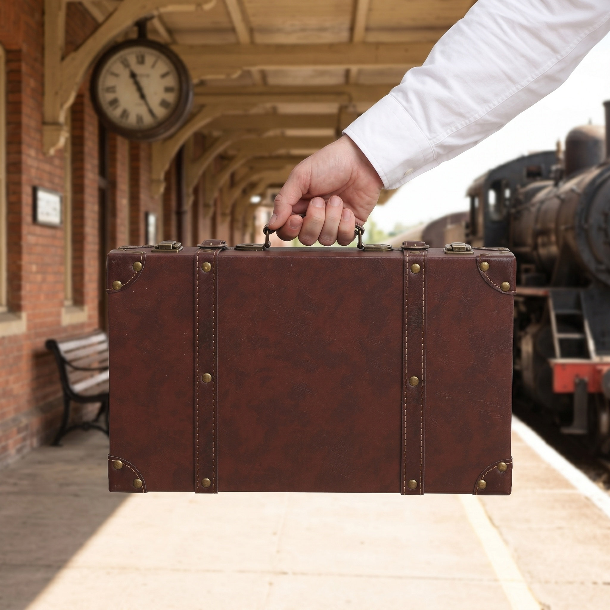 Valise vintage rétro, coffre,  - Retro Vintage Trunk Suitcase avis et prix